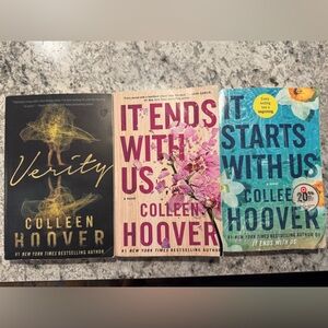 Verity,it ends with us, it starts with us. 3 Colleen Hoover book bundle.